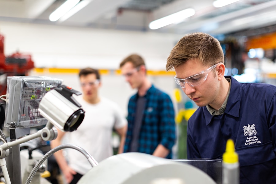 Technical workforce in an electrical workshop